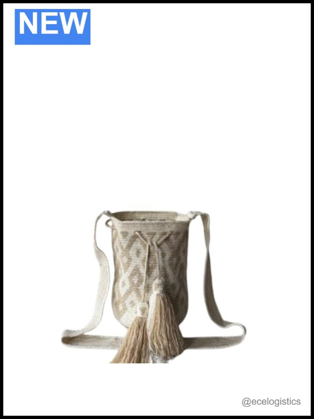 Handwoven Colombian Wayuu Mochila Crossbody Bag, 4L, Boho
